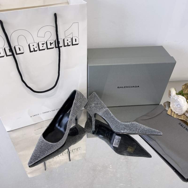 1742816464 799 Pointu Balenciaga of Toe Lizard Model Cowhide High Talon Shoes