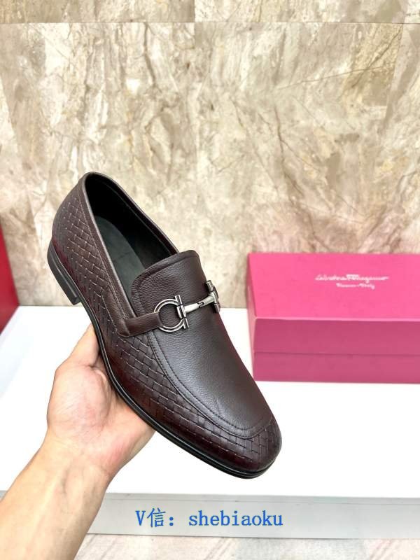 1743018055 458 Ferragamo Commercial leather shoes for men for men