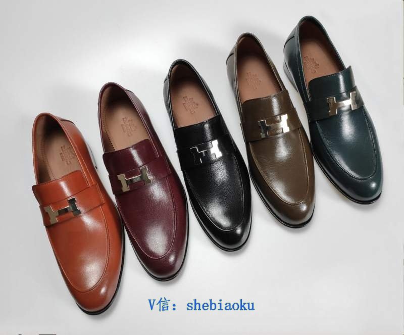 1743043805 902 Hermes Formal Bottom Business Leather Shoes