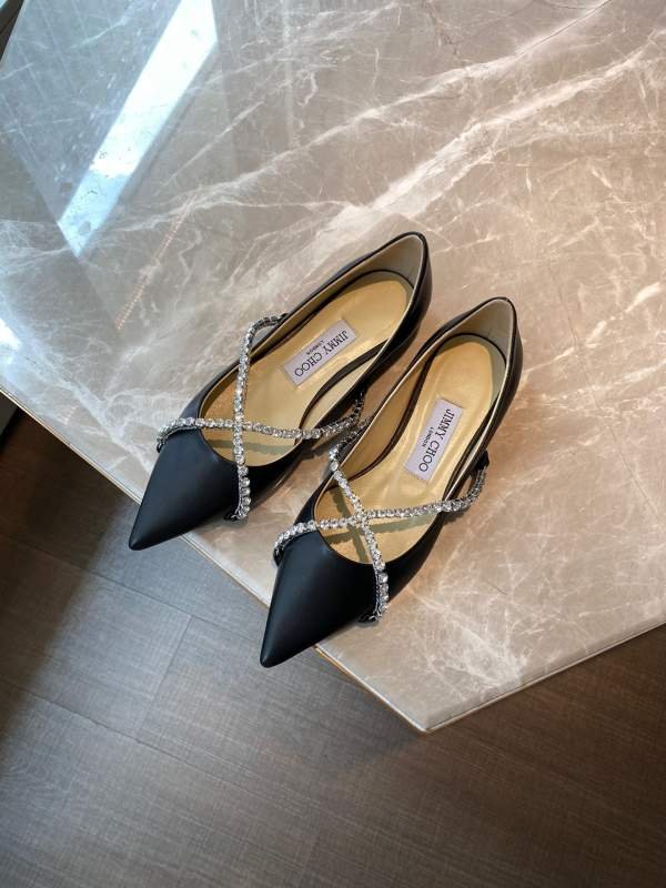 1743221137 154 Original single Jimmy Choo Zhou Yangjie flat shoes in sheepskin