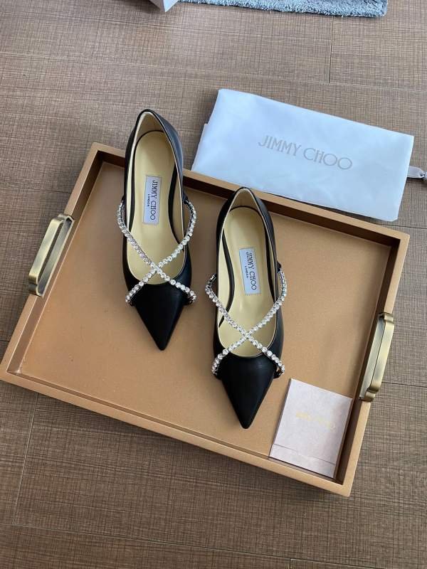 1743221137 342 Original single Jimmy Choo Zhou Yangjie flat shoes in sheepskin