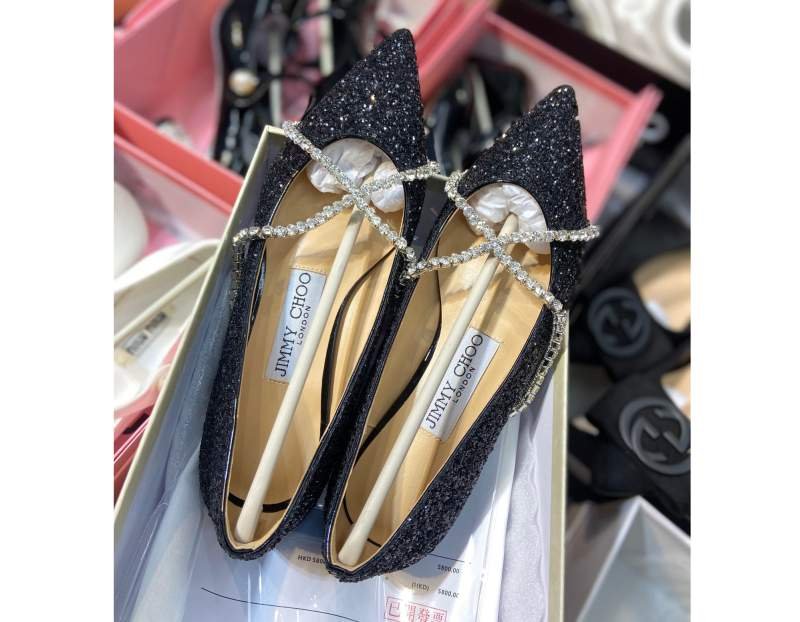 Single original zhou yangjie jimmy choo high heels black style