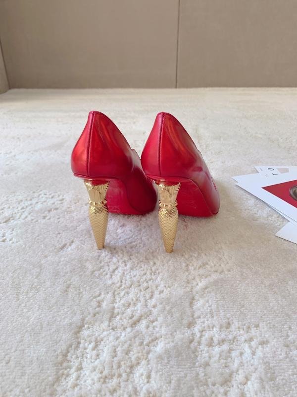 Cl Lu Platin Silk Crystal Lipstick High Heel Red Single Shoes