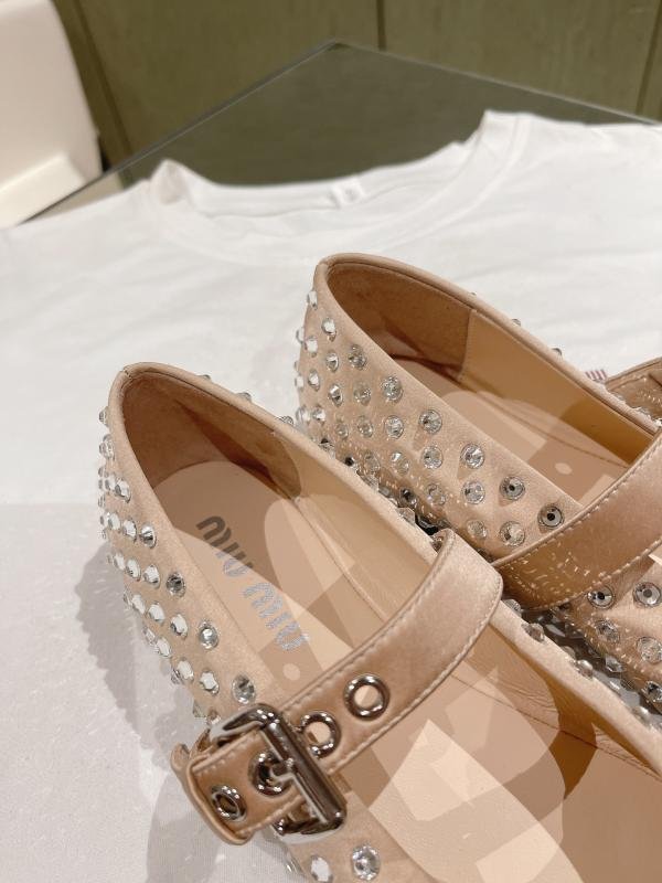 1743406593 59 Miu Miu Classic Diamond Set Ballet Shoes New