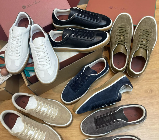 Couple model Purchase level [Loro piano] Tennis Walk German training shoes