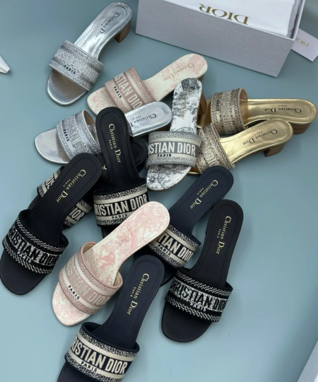 DIOR Luxury Letter Logo Embroidered Sandals dimensional Embroidered Sandals