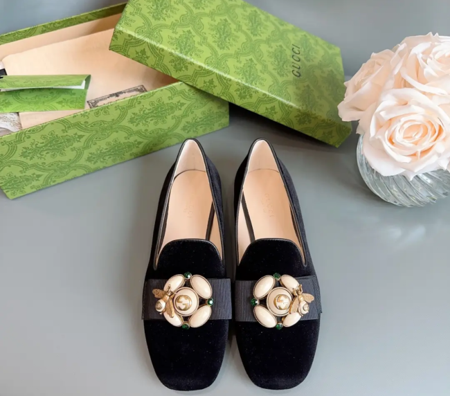Gucci Judie Suede Flat Loafers​ (1)