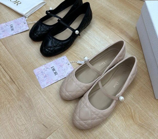 Dior maryjane peral ballet shoes Super soft and comfortable high quality famous brand copy shoes