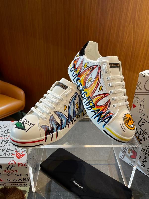 1743534299 271 DG Dolce Gabbana Street Graffiti Portofino Calfskin Sneakers