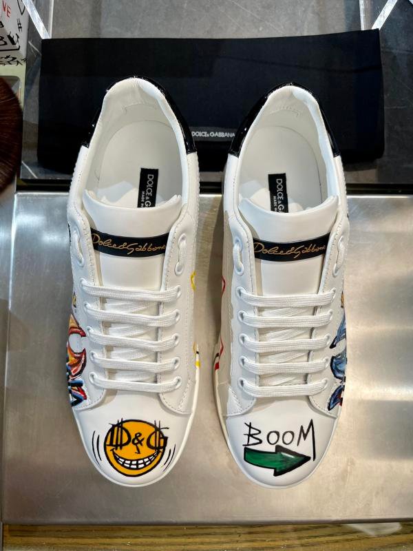 1743534300 233 DG Dolce Gabbana Street Graffiti Portofino Calfskin Sneakers