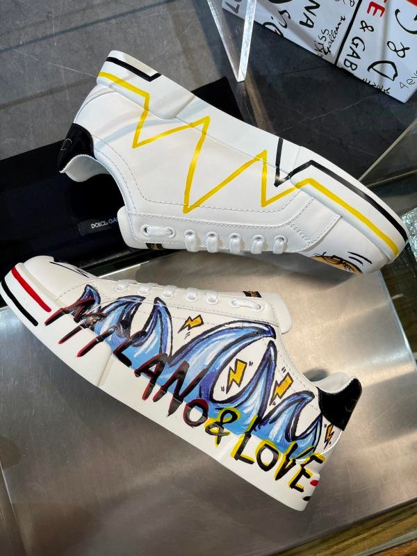 1743534300 673 DG Dolce Gabbana Street Graffiti Portofino Calfskin Sneakers