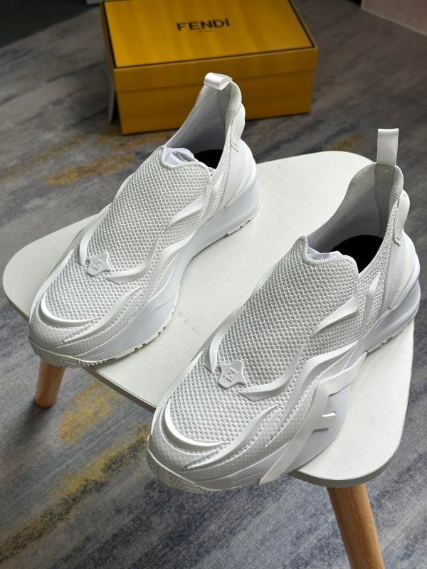 1743695618 343 Fendi 2025 Spring and Summer Flow White Mesh Running Shoes