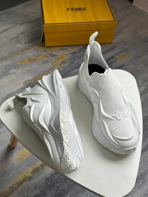Fendi 2025 Spring and Summer Flow White Mesh Running Shoes Couple Shoes