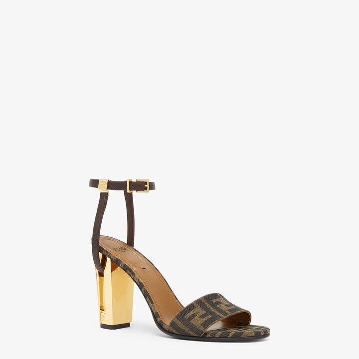 1743710238 299 Fendi DELFINA Strap Metal Talon High Heeled Sandals