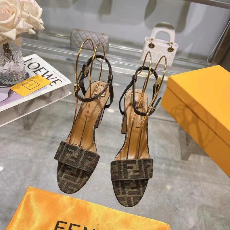 1743710239 232 Fendi DELFINA Strap Metal Talon High Heeled Sandals