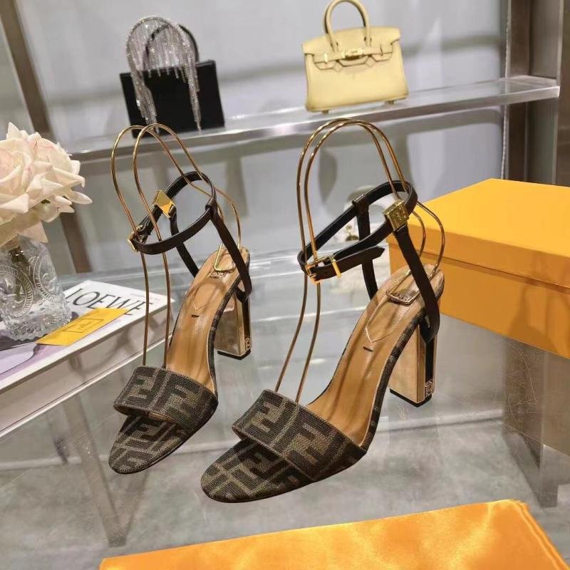1743710240 180 Fendi DELFINA Strap Metal Talon High Heeled Sandals