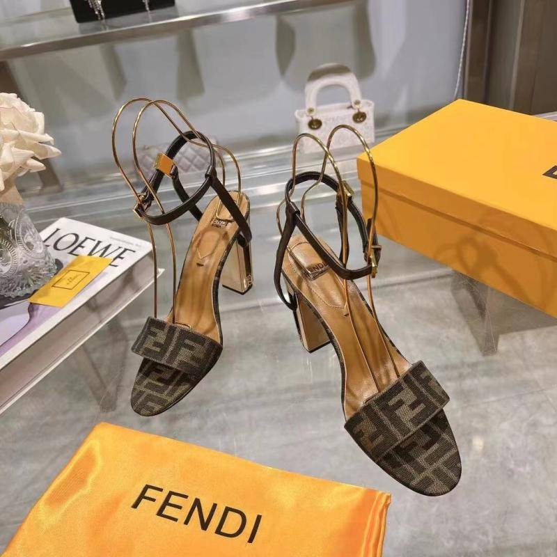 1743710240 435 Fendi DELFINA Strap Metal Talon High Heeled Sandals
