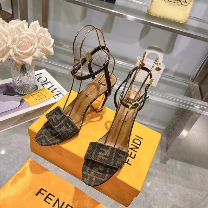 1743710241 128 Fendi DELFINA Strap Metal Talon High Heeled Sandals