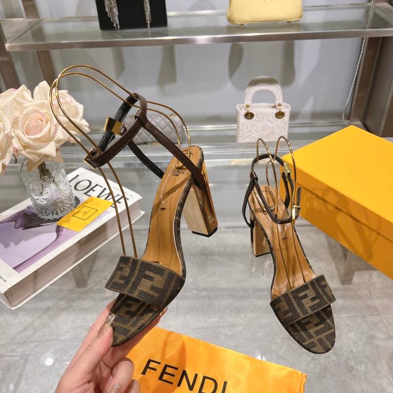 1743710241 98 Fendi DELFINA Strap Metal Talon High Heeled Sandals