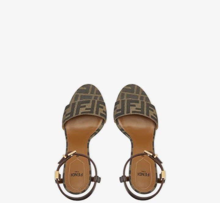 Fendi DELFINA Strap Metal Talon High Heeled Sandals