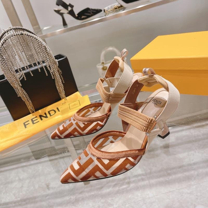 Fendi Breathable Sandals with comfortable high heeled breathables