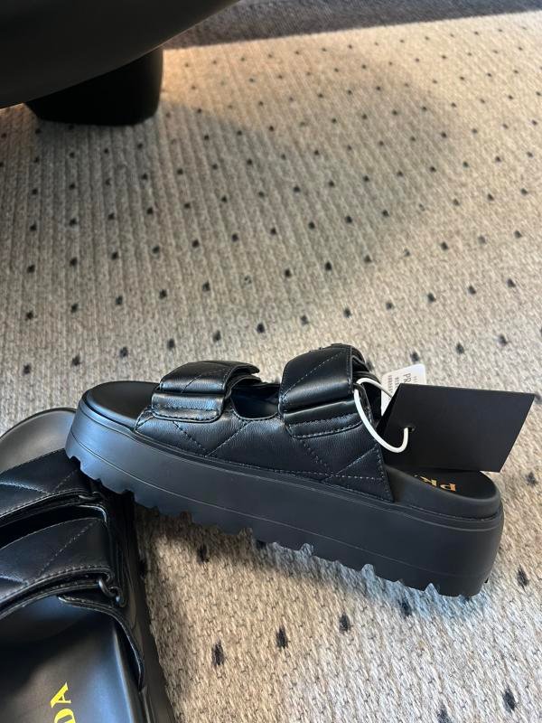 1744422498 254 Prada 2025 Spring and summer new Velcro thick Sandals with
