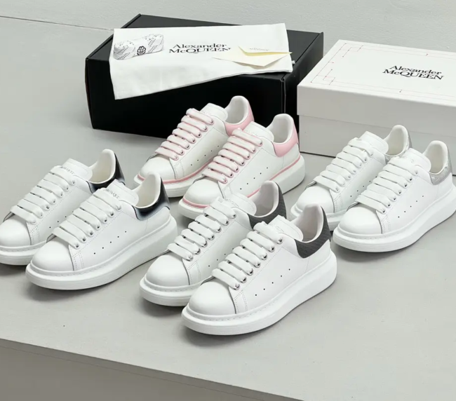 Alexander McQueen White Crocodile-embossed Sneakers