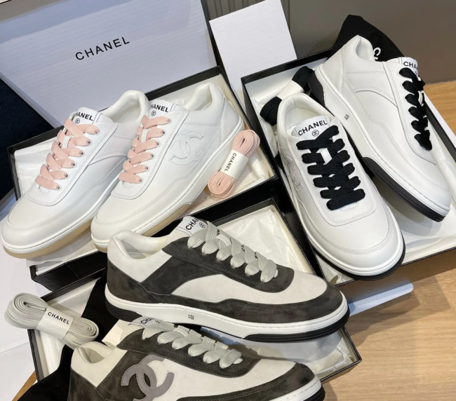 Chanel Black And White Panda C Logo Casual Sports Shoes