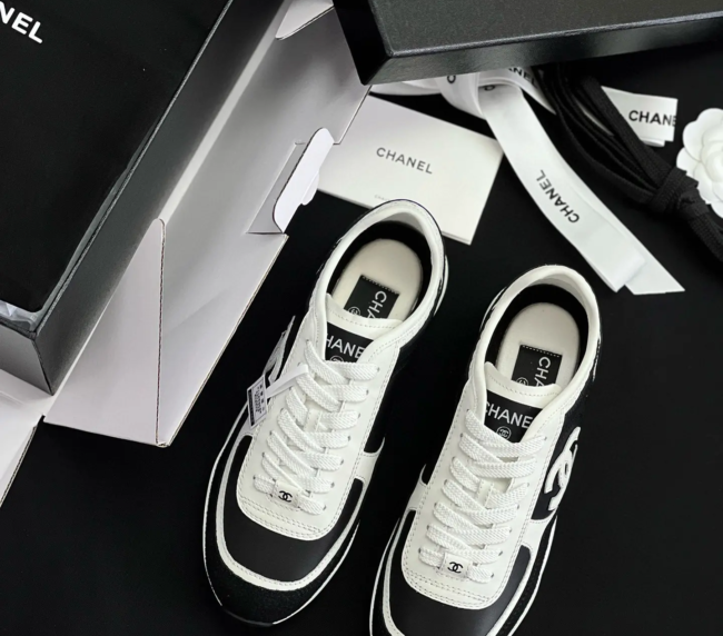 Chanel new logo black German Casual Trainer Shoes
