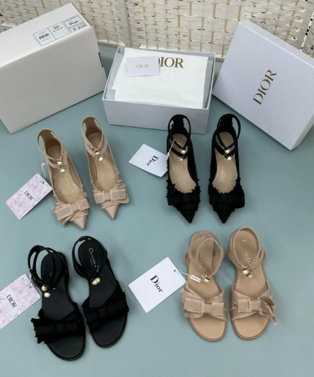Dior-inspired cat heel shoes high heel sandals