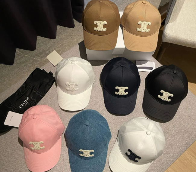 【CELINE】New color Celine Arc de Triomphe blue embroidered baseball cap (1)