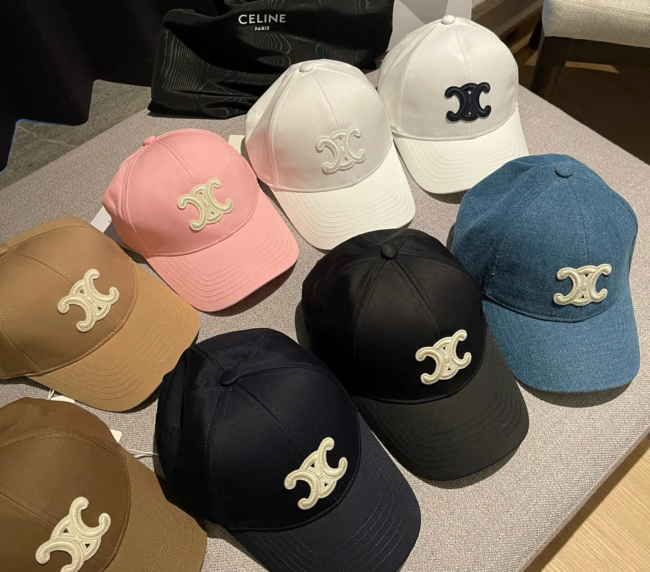 【CELINE】New color Celine Arc de Triomphe blue embroidered baseball cap (71)