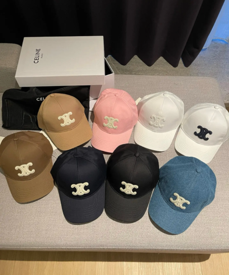 【CELINE】New color Celine Arc de Triomphe blue embroidered baseball cap (72)
