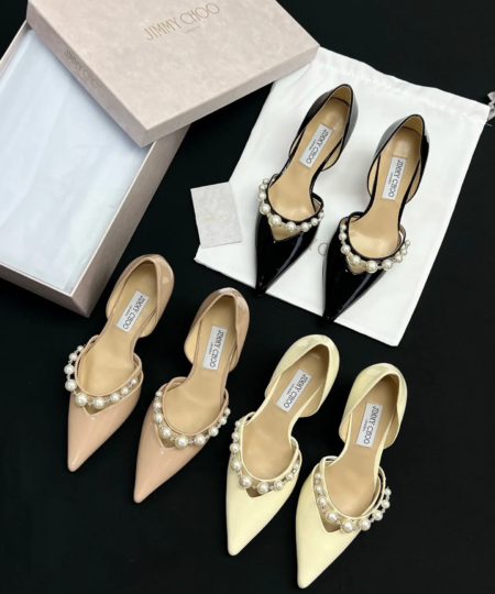 Jimmy Choo JC New Patent Crystal Pearl High Heels