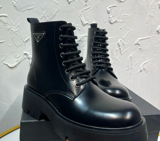 Latest Prada Debi Shoes, Lace-up Martin Boots