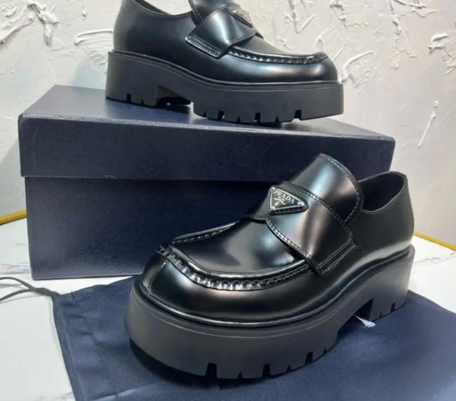Prada Brushed Leather Derby Shoes