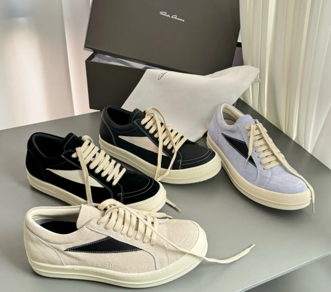 Rick Owens Vintage Leather/Suede Sneakers