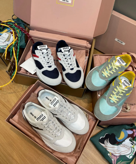 Top version [𝐌𝐈𝐔 𝐌𝐈𝐔] 2025 Gymnasium retro color-blocking German training shoes