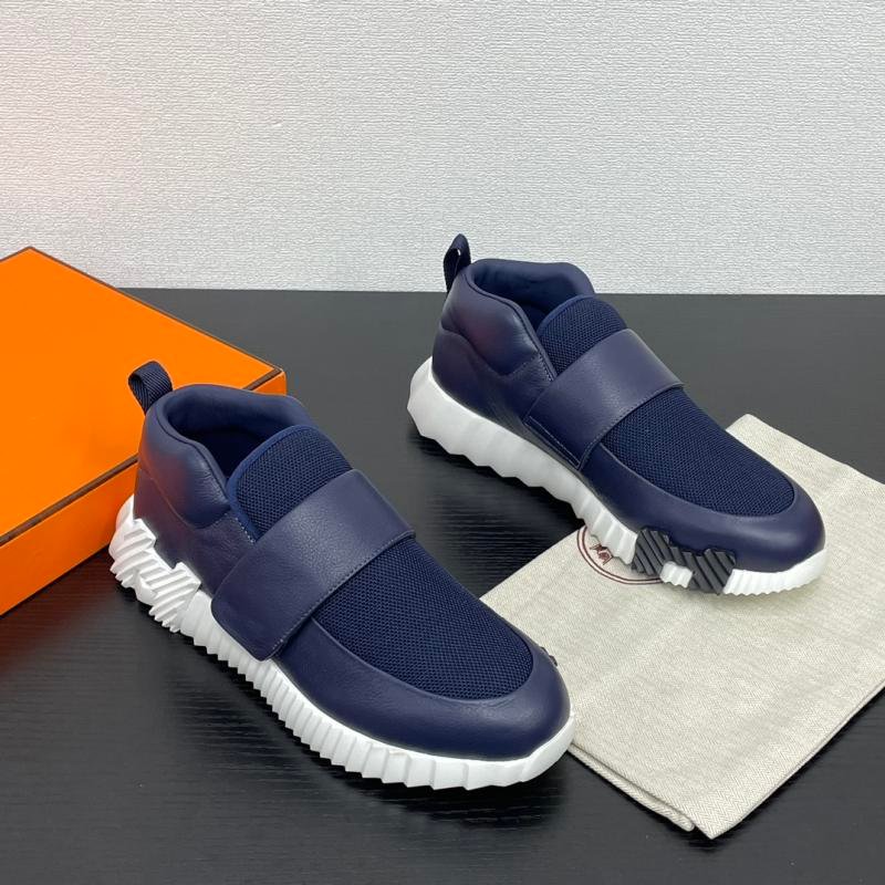 Hermès Synchronized Official Website Couples Damped sports shoes with leather laces couples
