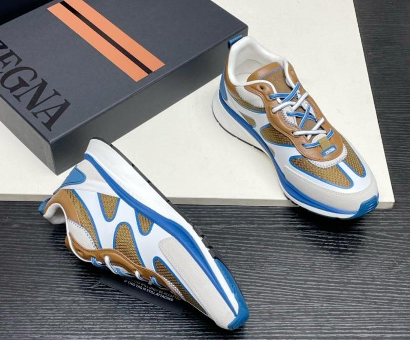 High performance sports running shoes in recycled nylon leather Zegna Jenia