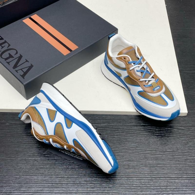 High performance sports running shoes in recycled nylon leather Zegna Jenia