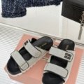 Miu Miu Miu 2025 Spring and summer new slipper of women from Velcro beach