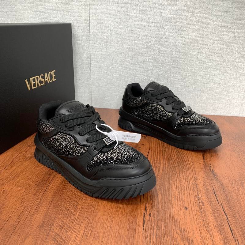 Versace Odissea Series Black Diamond Trim Sneakers