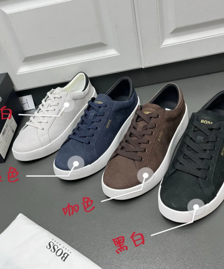 BOSS new model Belwar Logo leather lace-up sports men's shoes (1)