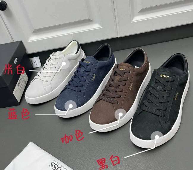BOSS new model Belwar Logo leather lace-up sports men's shoes (1)