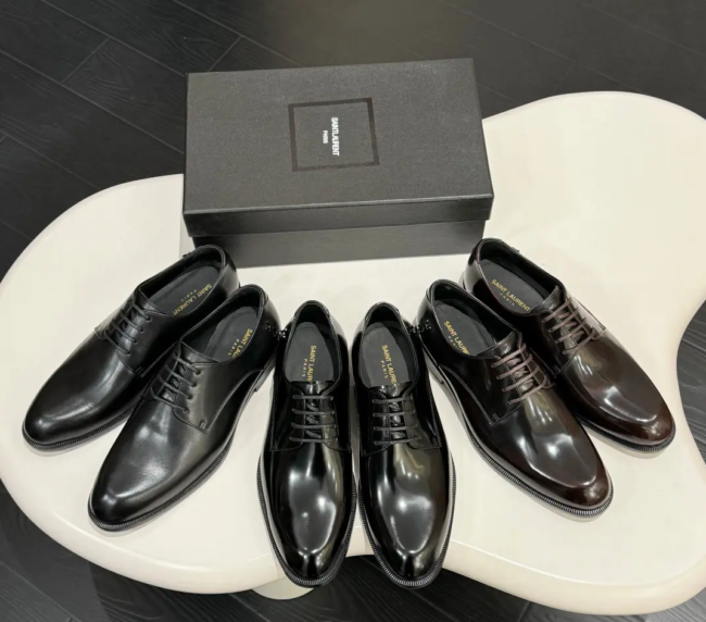 YSL—Saint Laurent men's formal leather shoes (48)