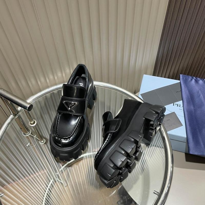 1749374431 209 Prada 2021 Classic Show New Metal Triangle Logo Sole Shoes