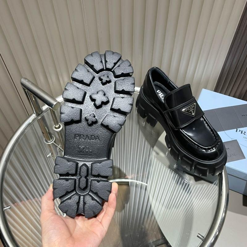 1749374432 209 Prada 2021 Classic Show New Metal Triangle Logo Sole Shoes
