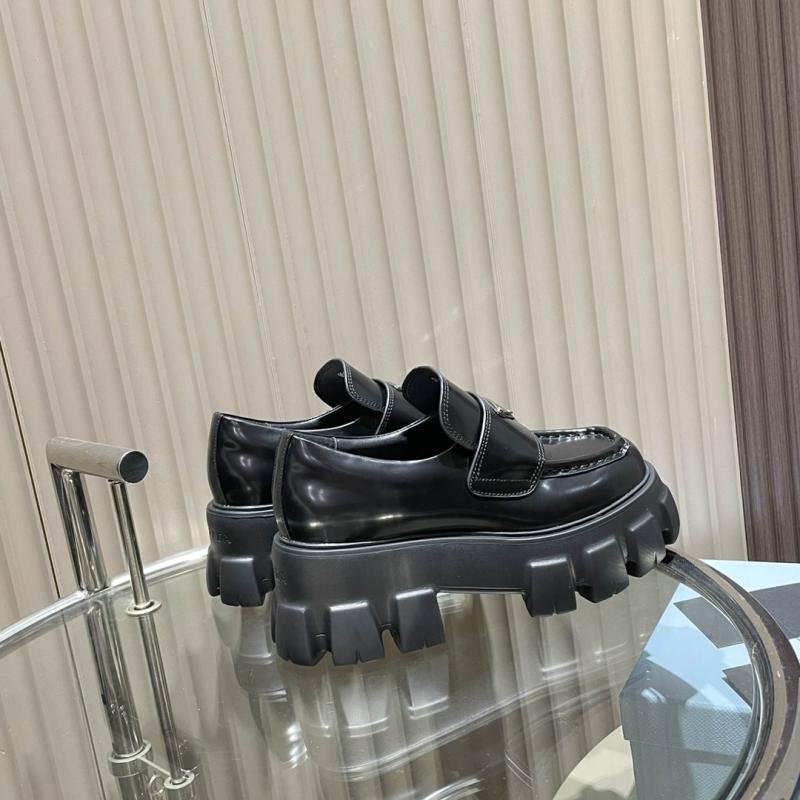 1749374432 244 Prada 2021 Classic Show New Metal Triangle Logo Sole Shoes