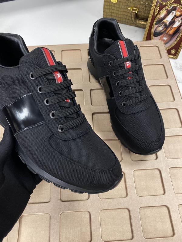 1749460874 221 Damped black sneakers for men from Prada